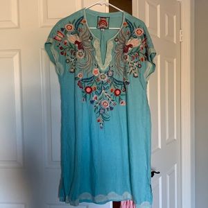 NWOT Johnny Was original dress with amazing embroidered front